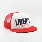 Red Flat Bill Hat Cap Mesh/Foam Truckers Snapback