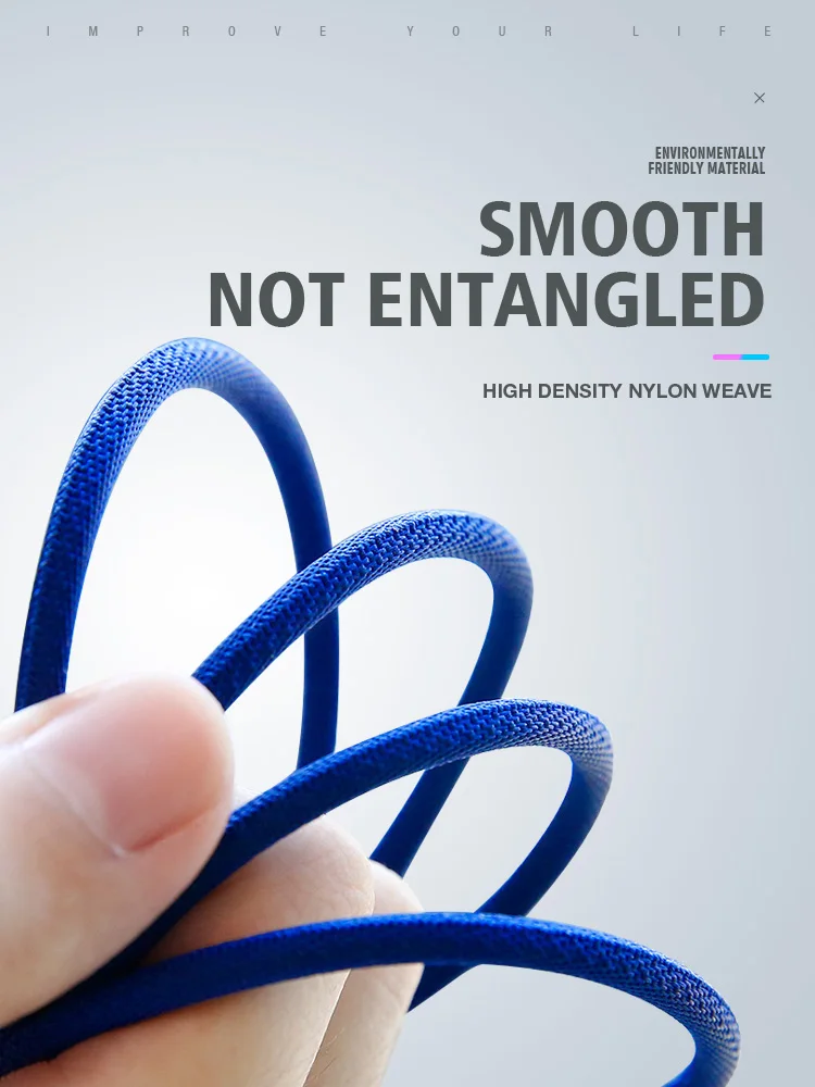 high feedback mobile usb cable 1m nylon weave micro usb cable charger - ANKUX.COM