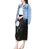 Fashion Elegance Solid Lady Fringed Long Skirt Cake Dresses with Sequins for Women
