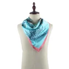 New Design Green Printed 100% Silk Scarf For Women