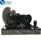 Granite Tombstone Carved Angel Heart Shape Granite Headstone Tombstone