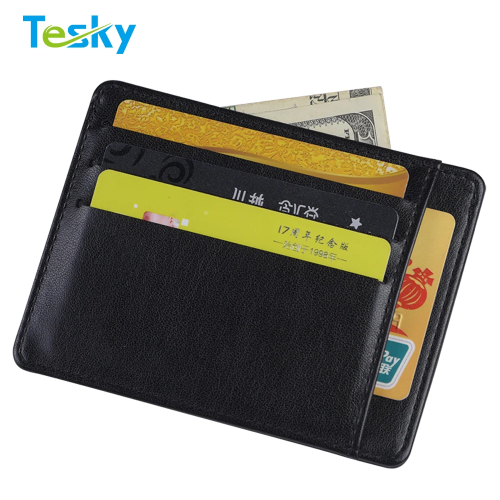 custom cheap gift rfid blocking pu leather credit card holder id
