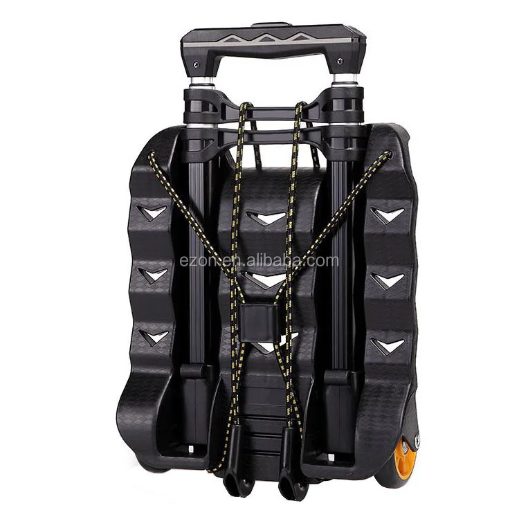 Portable travel folding aluminum luggage cart,Lightweight food folding shopping cart,Mini folding transport luggage cart