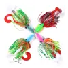 Hengjia 80g new design madai snapper jig 3D eye lead with octopus skirts fishing bait
