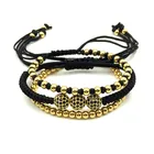 fashion men jewelry 18K gold beaded beads macrame bracelet for men