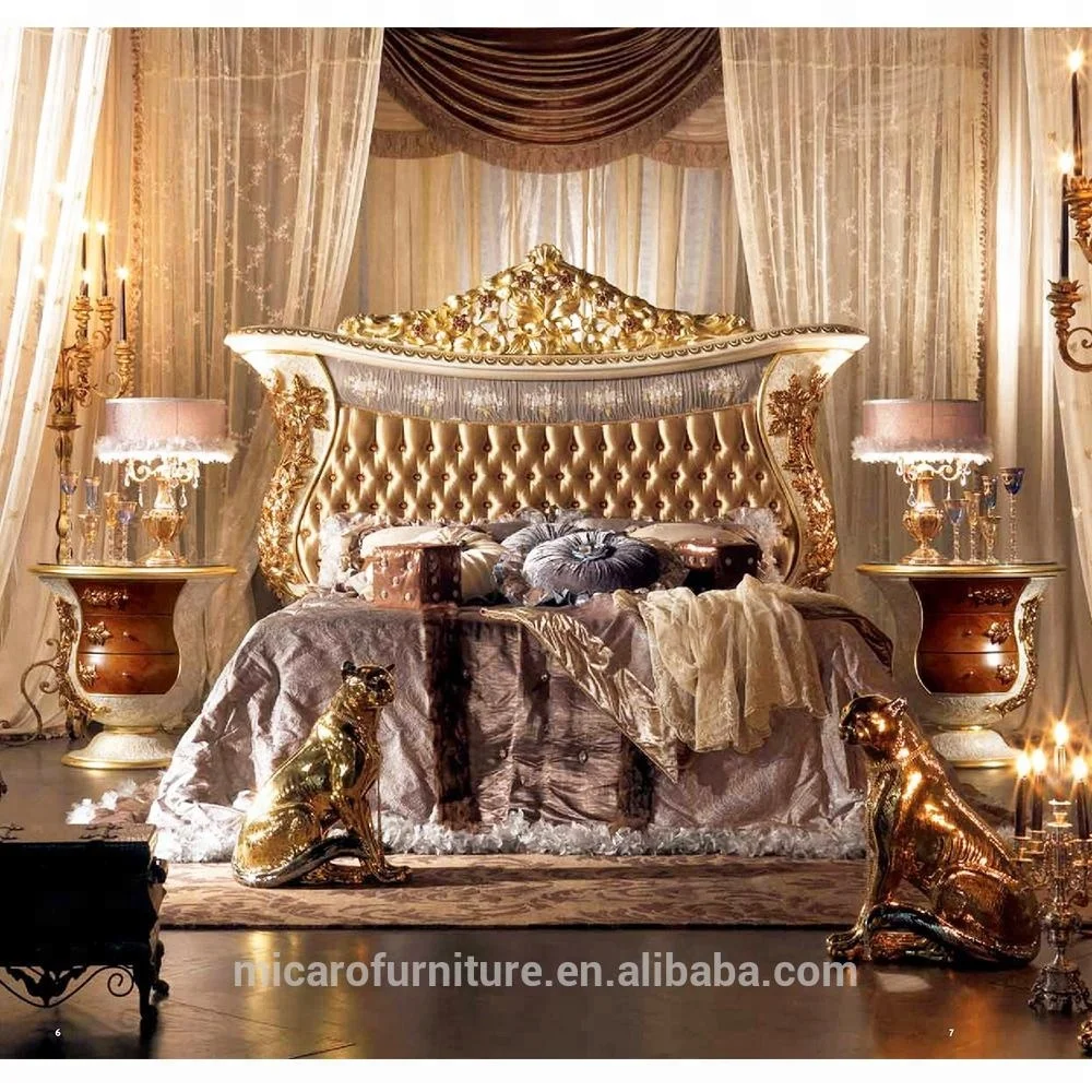 Latest Italian Royal Baroque Style Classic Luxury Wood Carving