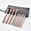 High Quality China Factory Wholesale Price 10pcs Champagne Super Soft Hair Make Up Brush Set Kit With Big