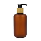Frosted amber plastic bottle bamboo plastic bottle fashion plastic pet bottle