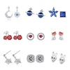 Fashion Sapphire blue cubic zirconia 925 Sterling Silver stud earrings
