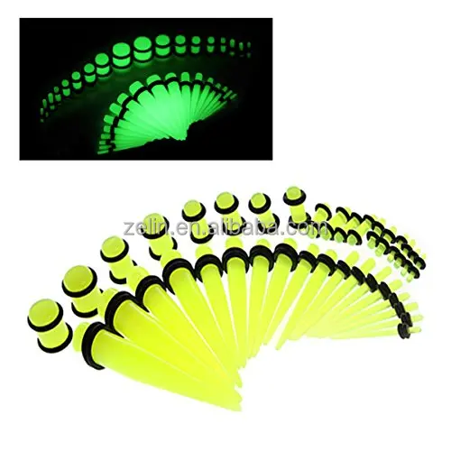 Acrylic Wholesale Glow in Dark Stretching Kits Ear Taper Pugs Kit Set Stretcher Gauges Body Piercing Jewelry