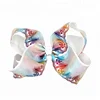 Free shopping Hair Accessories 8inch Printed Ribbon Hair Bows With Alligator Clips