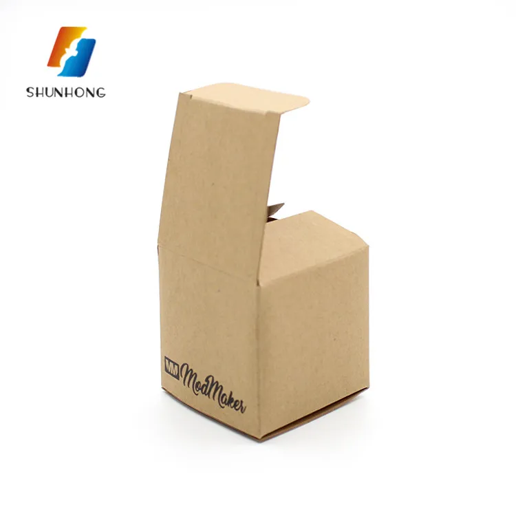 custom printed made free design brown kraft paper filding boxes