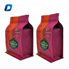 Customized printing 12oz ziplock stand up foil flat bottom coffee bags pouches with valve