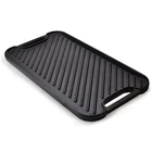 Bbq Grill Pan Pre-seasoned Lodge Mini Rectangular Divided Pre Seasoned Electric Cast Iron Skillet