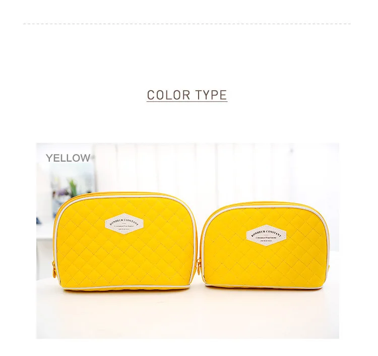 2014 Korean polyester traveling cosmetic bag set,large capacity diamond-type lattice makeup bag,2pcs/set