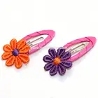 Lovely colorful bow snap hair clips with fabric flower hair accessories for young girls