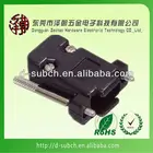 d-sub 15pin connector type,black backshell d sub hood