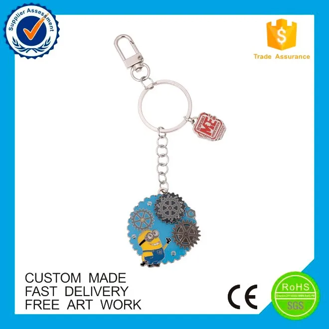 custom made soft 3d rubber pvc logo keychain