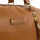 中型カスタムヴィンテージ 190 210t ライニングブラウン PU ボウリングバッグで 2 垂直ファスナーポケットとフロント