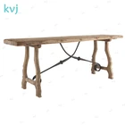 KVJ-7430 french vintage weathered carved reclaimed wood console table