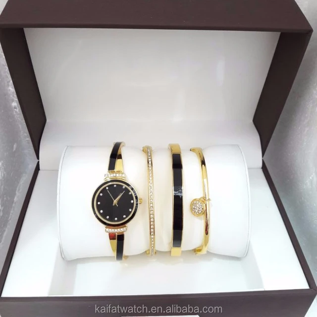 and inerchangeable bracelets and bangles gift set with quartz