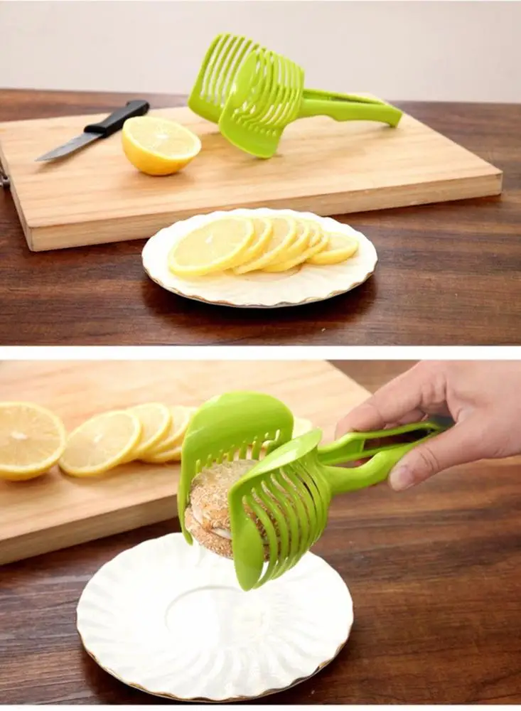 Vegetable Cutter Slicer Tomato Onion Slicer Holder Food-Grade Plastic Fruit Vegetable Cutters Kitchen Gadgets Slice KC1365