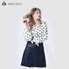 OEM Service Loose Bow Tie Long Sleeve Blouse Double-Layer Spring Ladies Blouses