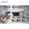 Modular system office workstation partition wooden design 6 seater office workstation