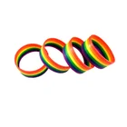 Promotional Gift eco-friendly rainbow flag silicon sport event custom wristband bracelets