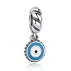 European Style 925 Sterling Silver Bead Blue Watchful Eye-Shape Charm Bead for Authentic Bracelet Jewelry