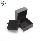 fashion custom luxury branded black pu leather jewellery box for ring and necklace