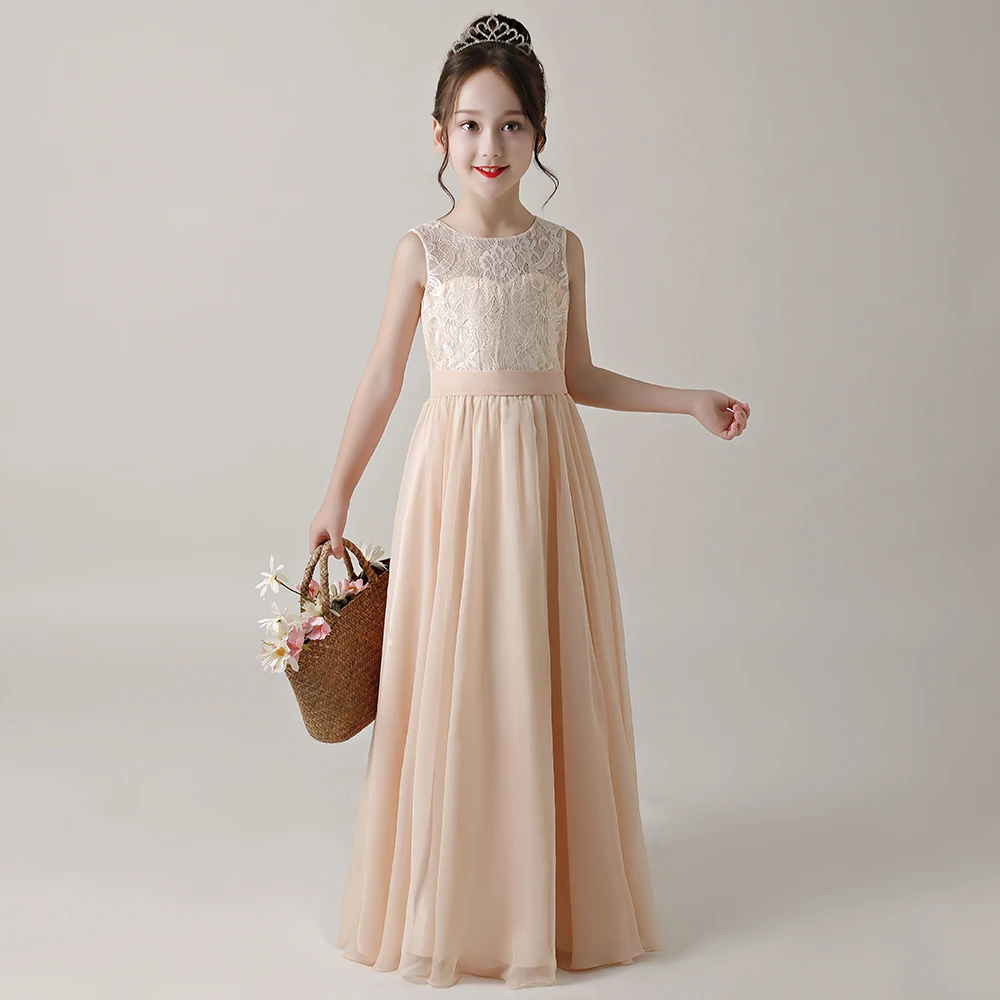 light orange flower girl dresses