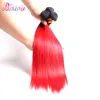 Two tone ombre hair color 1b/red malaysian straight hair extension