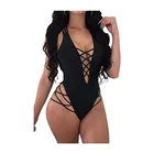 Custom 2019 women beachwear one piece lace up strap sexy bikini swimwear