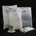 Custom Design Logo Printing Transparent Plastic Shopping Bag With Die Cut Handle