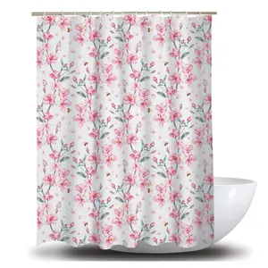 floral fabric shower curtain