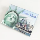New York Tourist Souvenirs Printed Design 2 Layer Clear Acrylic Fridge Magnet