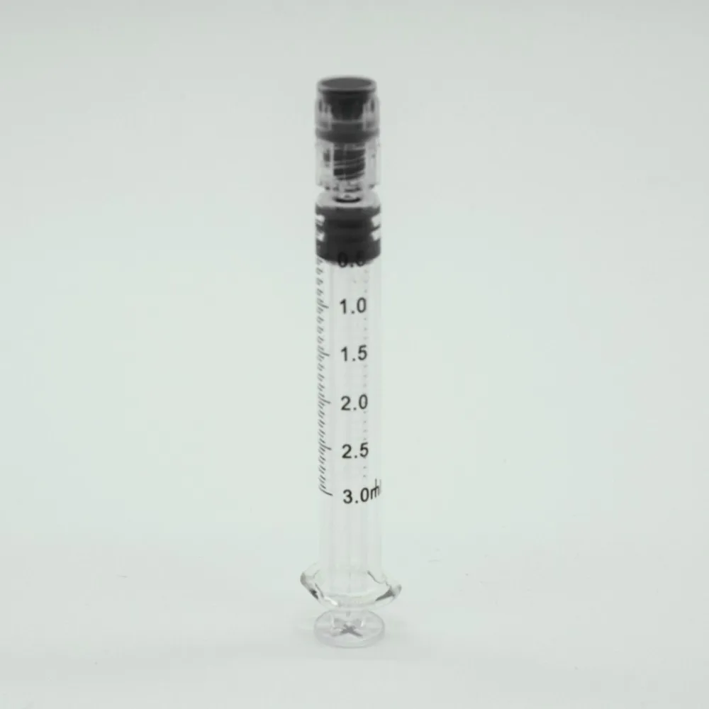 玻璃dab 涂药器 luer 锁定注射器/w 测量 1毫升 2.