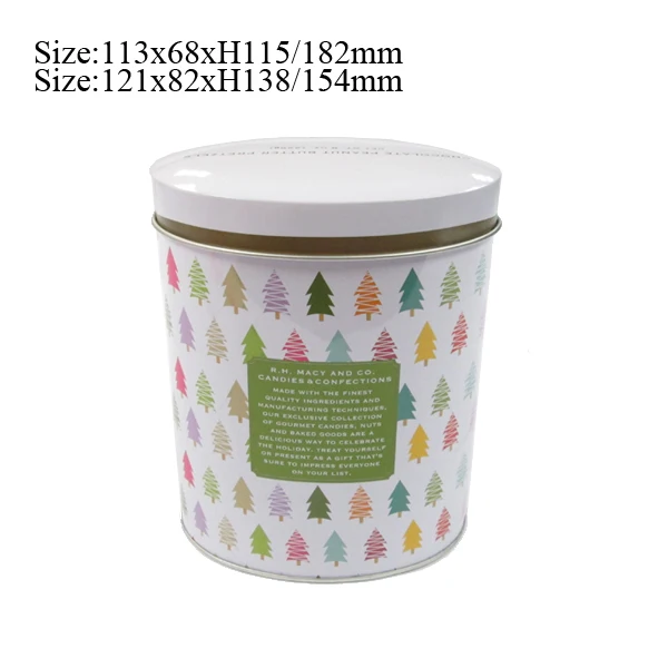 colored ellipse shape tin box for cookie, oval shape tin box for