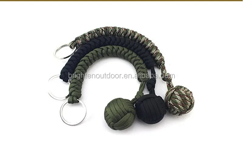 Tactical Gear Survival Keychain 550 Paracord Monkey Fist For Hiking