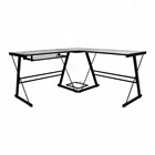 Black color modern office desk executive ceo desk glass office table in office furniture