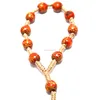 catholic cording bead rosary, wooden deads rosary necklace,catholic decade rosaries yiwu