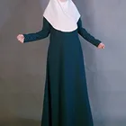Women Simple Black A-line Muslim Dress Dubai Abaya