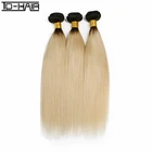 Ross Pretty 1b 613 4x4 Malaysian Straight Virgin Blonde Ombre Human Hair Weave 3 Bundles With Closure