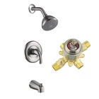 sanitary ware antique single handle brass three-piece wall mounted conceal upc tub brass faucet parts shower set