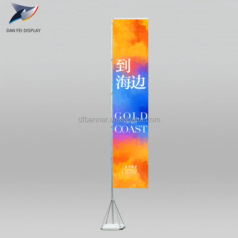 Muy popular de inyección de agua bandera 3 M 5 M 7 M publicidad para la playa bandera y bandera