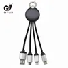Fashion MULTI LIGHTED CABLES ROUND charging cable 4 in1 multi universal charging transfer usb charging USB cable