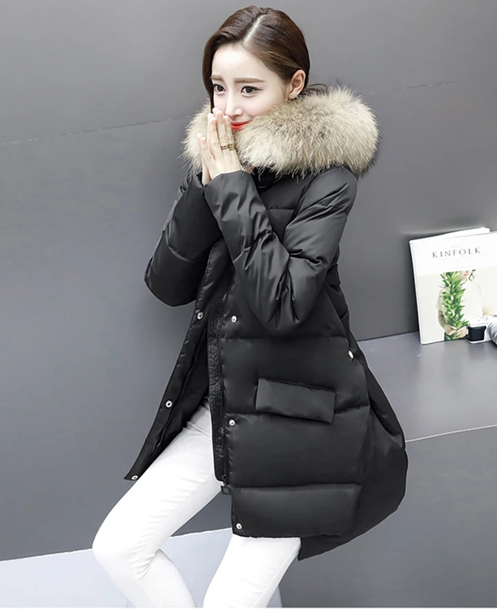 W.Jacinthe White Duck Down Jacket Zipper Hooded Cloak Styple Winter Jacket Korea Causal Women Clothes Black Pink Grey Sky Blue (8)
