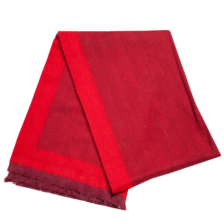 New Fashion Winter Wear Wool Shawl Women Oversize Checked Solid Scarf Two Color Jacquard Wool Shawl for Women