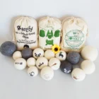 Eco-Friendly Nepal Made Natural Fabric Softener Handmade 100% Organic 3" XL Wool Dryer Balls (6 Pack), Natural and Unscent